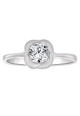 lovely small knot design white gold baby ring